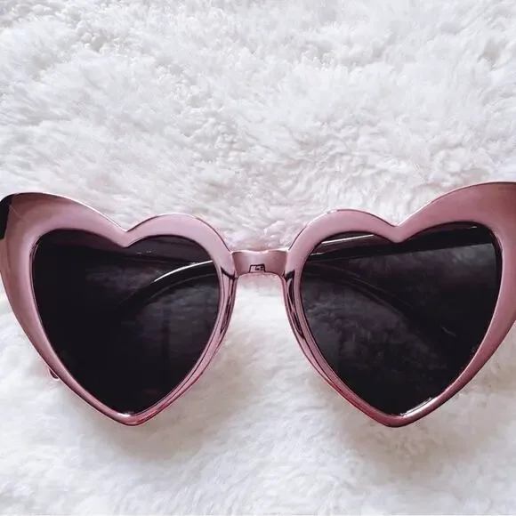 Addison Pink Heart-Shaped Sunglasses - Picture 2 of 15